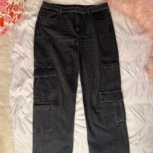 American Eagle Women's Black Cargo Jeans